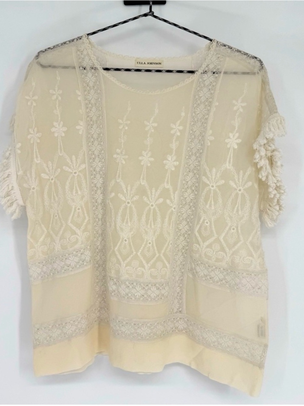 Ulla Johnson Embroidered Sheer Top